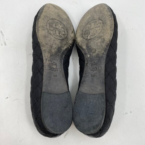 Tory Burch Black Quilted Flats | Women's Size 9 - Picture 3 of 8